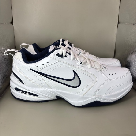 Nike Other - Nike Air Monarch IV White Midnight Navy Wide 4E Training Shoes 416355-102 Men 14